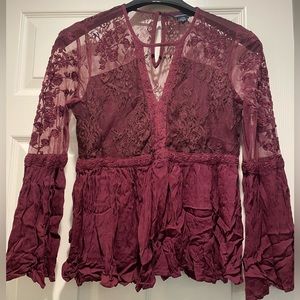 American Eagle Burgundy blouse
